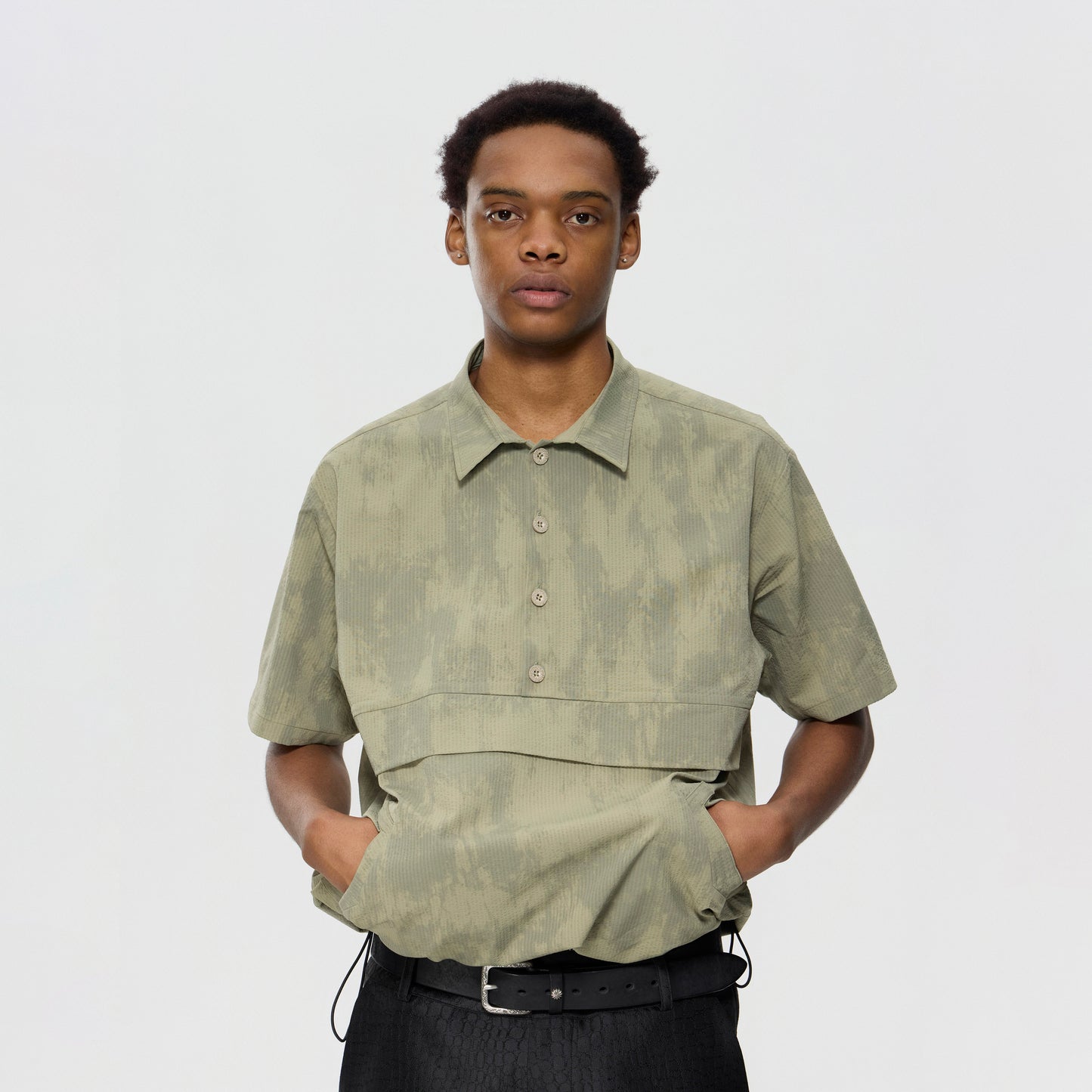 Half-Placket Panel Short Sleeve Tee