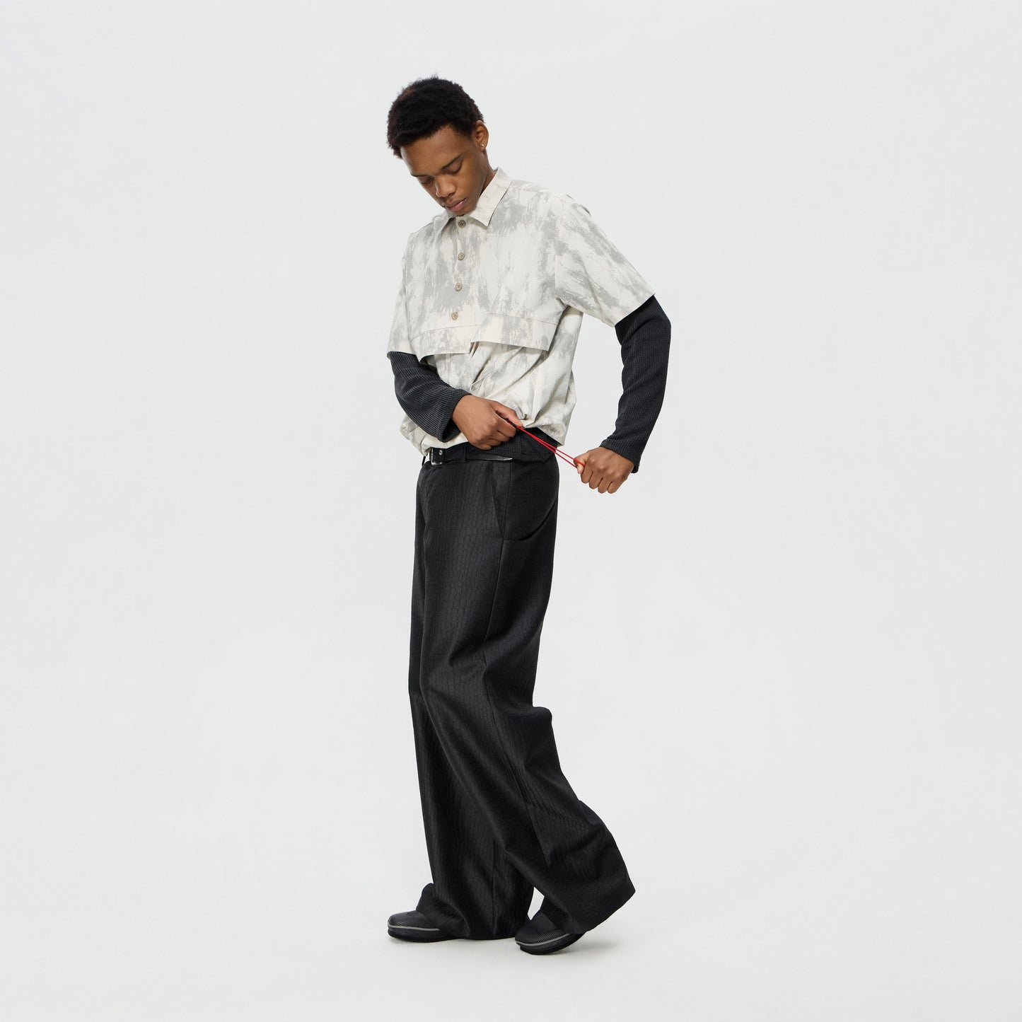 Cracked Wide Pants