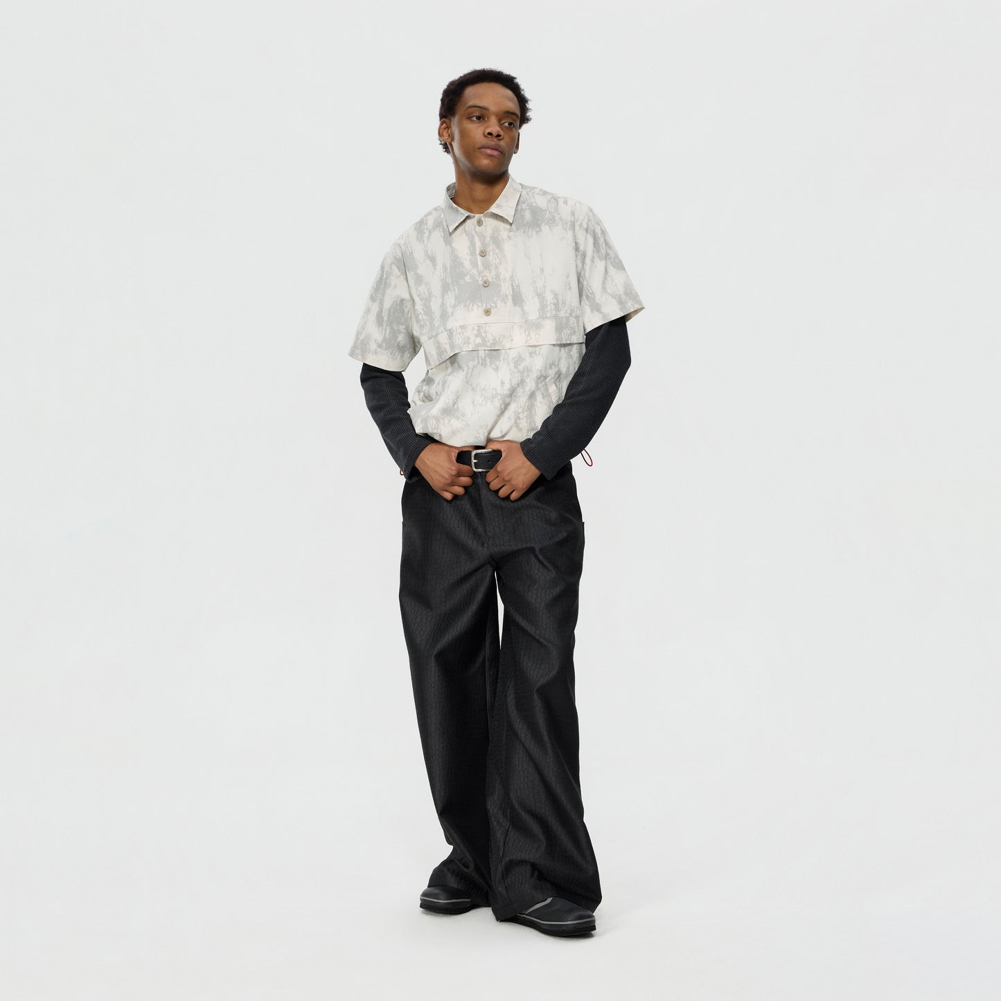 Cracked Wide Pants