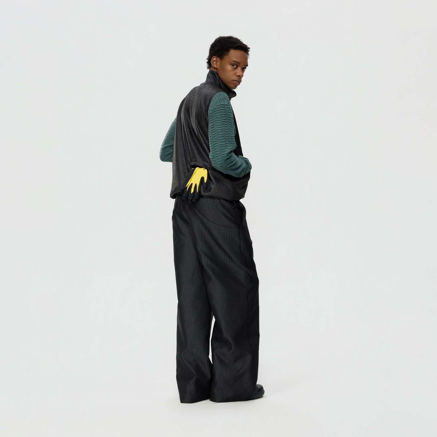 Half-Zip Drawstring Deconstructed Vest