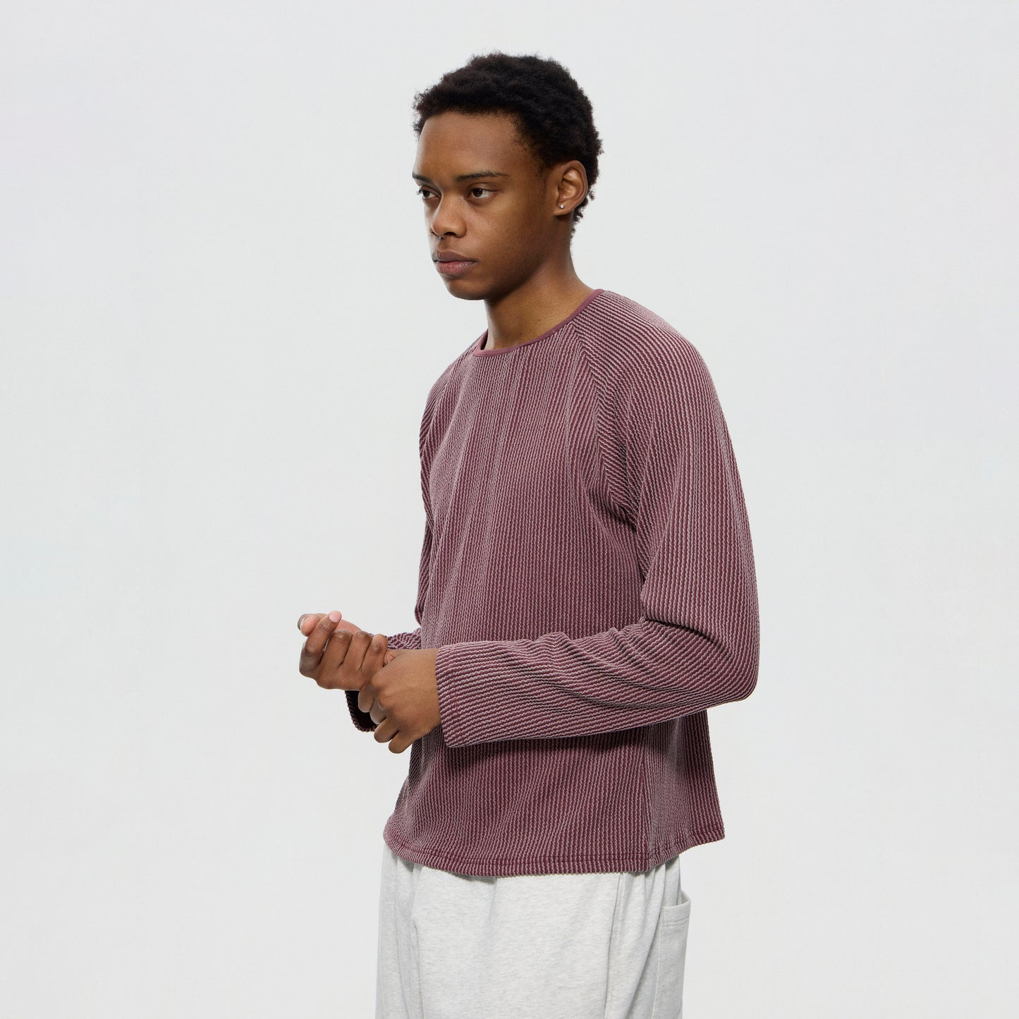 Stretchy Rib Raglan Long Sleeve