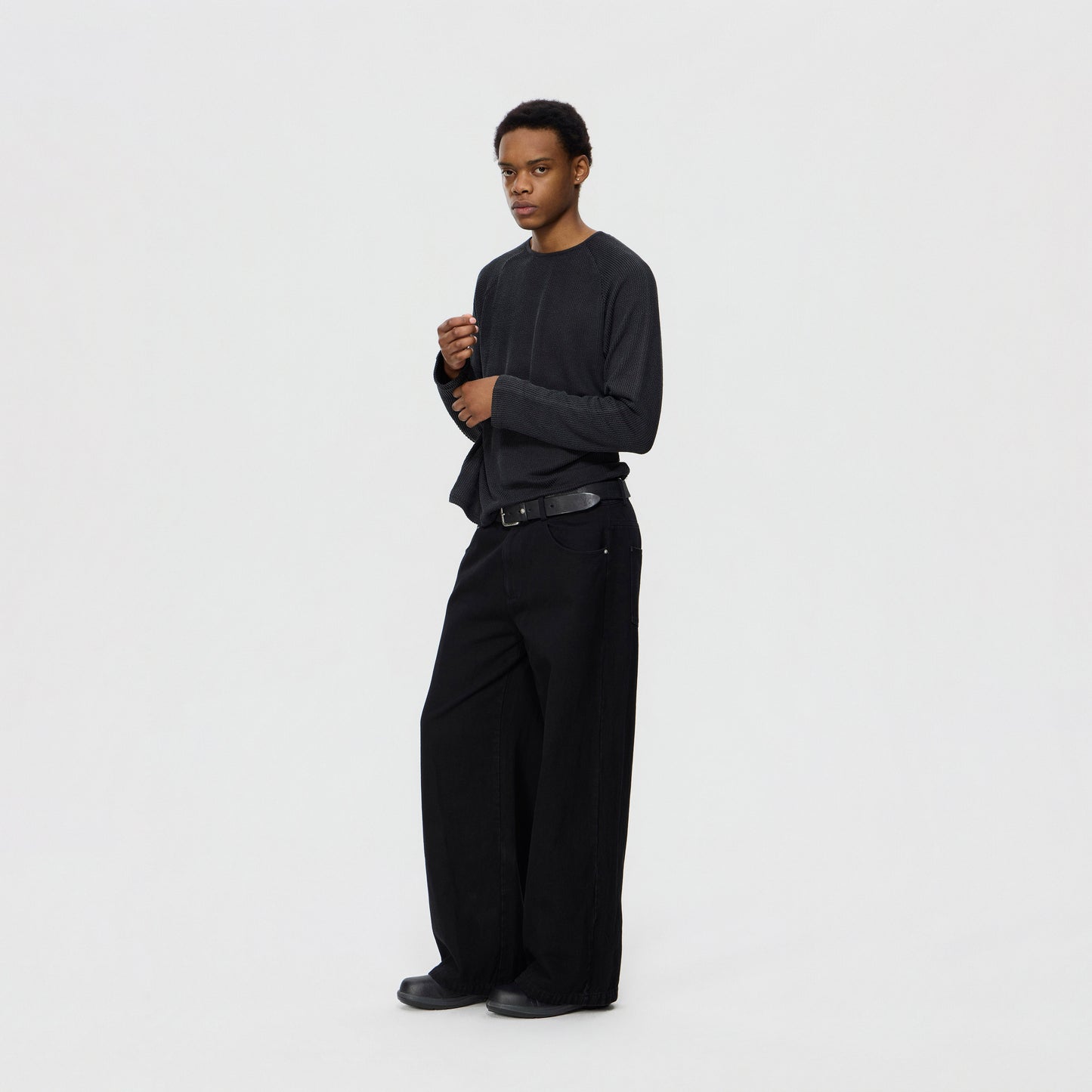 Washed Straight Denim Pants