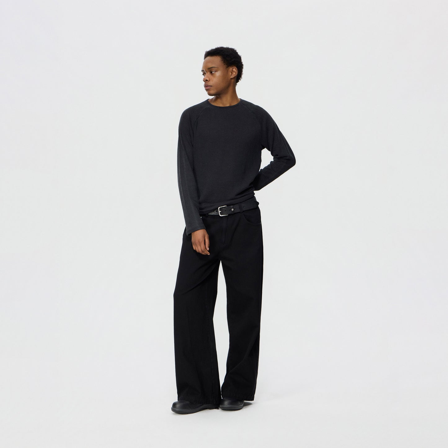 Washed Straight Denim Pants