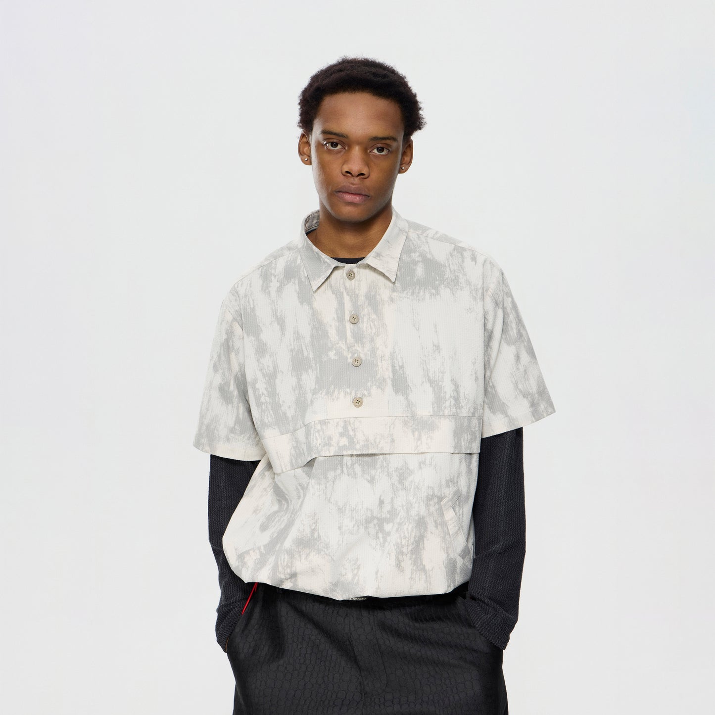 Half-Placket Panel Short Sleeve Tee