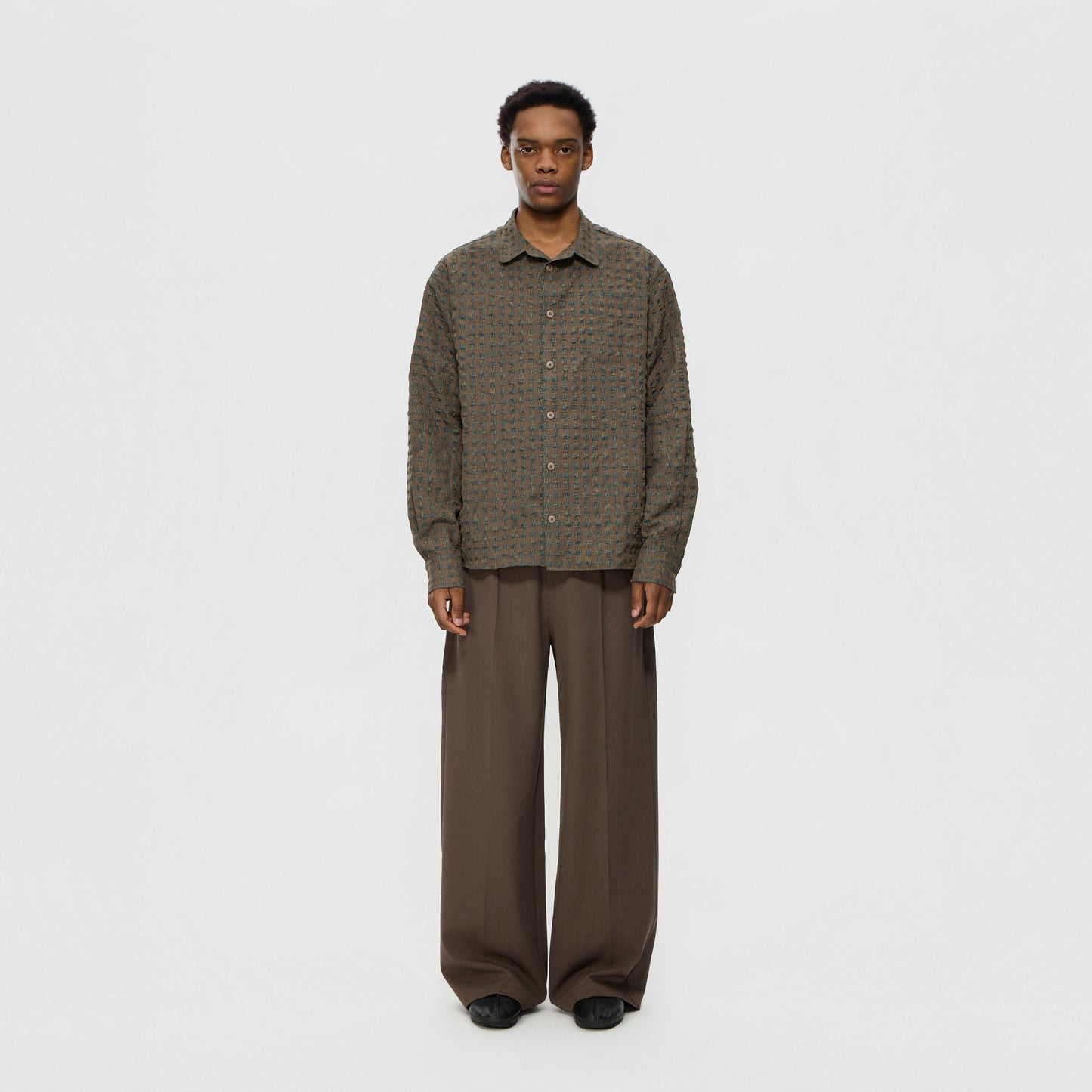 Textured Check Relax Shirt