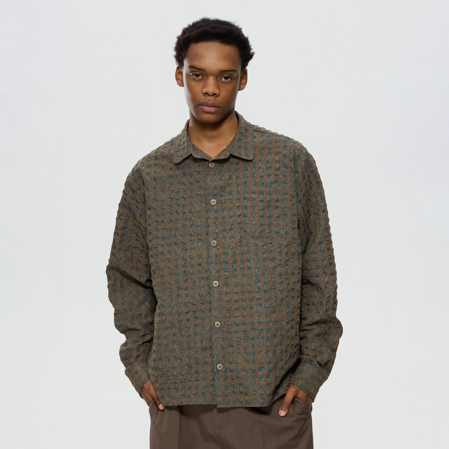 Textured Check Relax Shirt