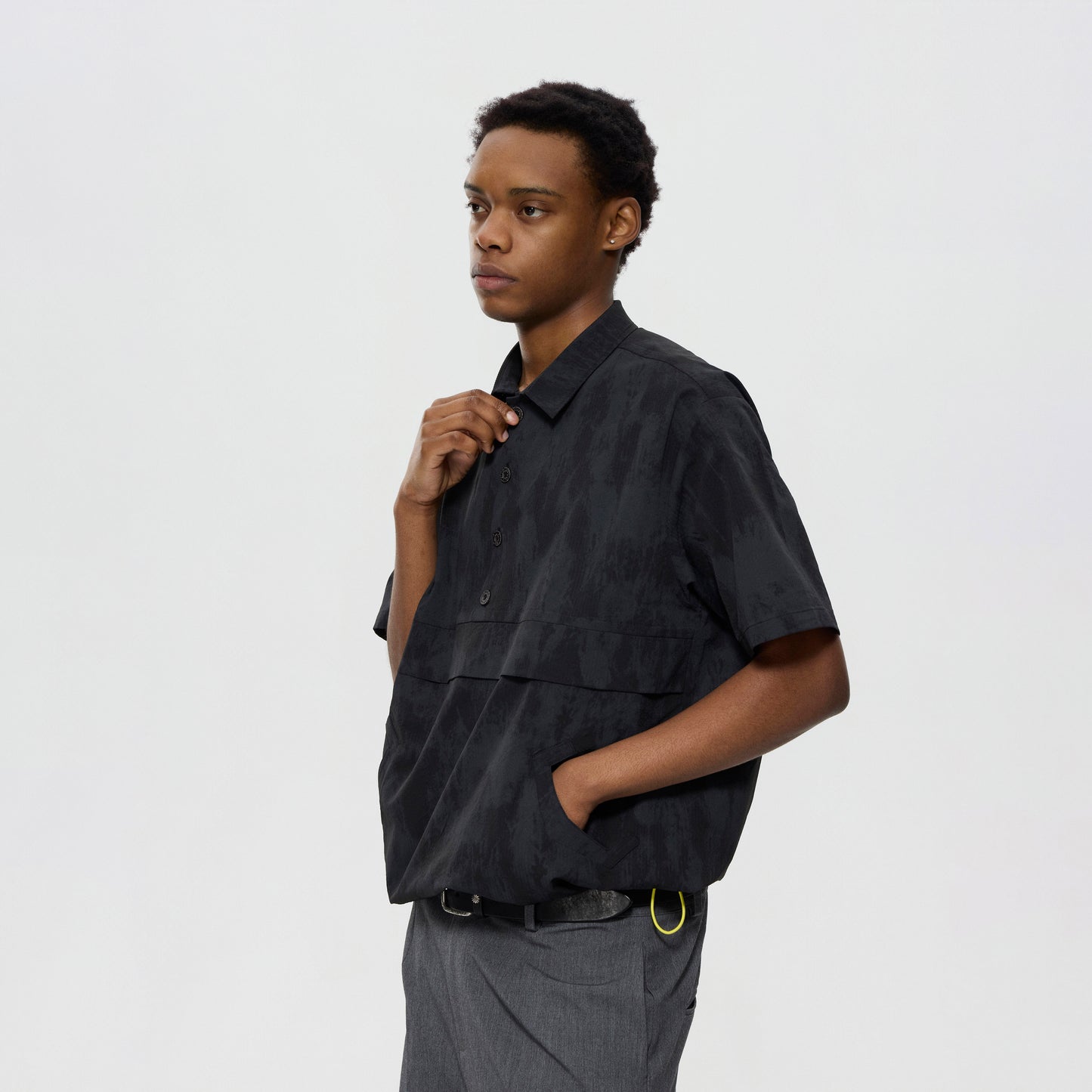 Half-Placket Panel Short Sleeve Tee