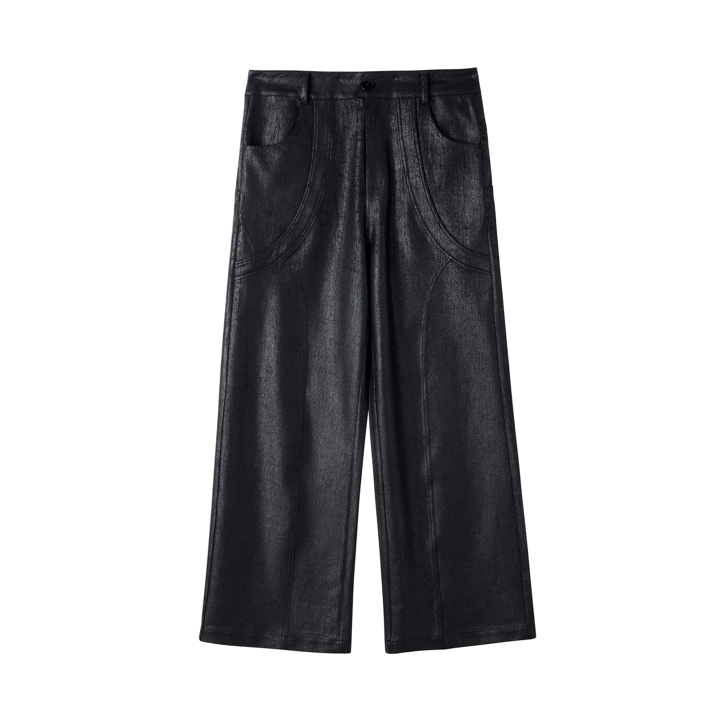 Coated Straight Pants