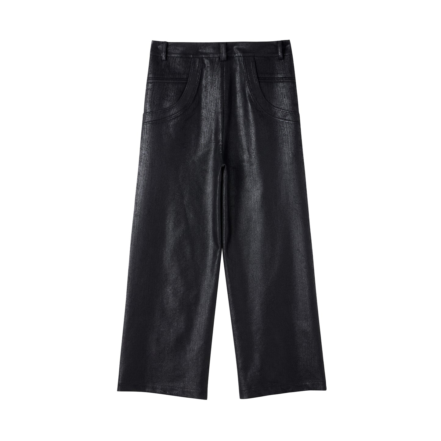 Coated Straight Pants